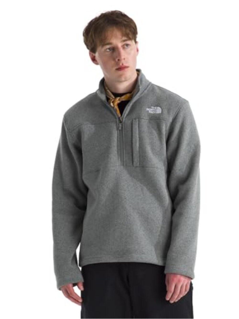 Quarter Zip Fleece Jacket Sweater Knit Cold Weather Outdoor Men's